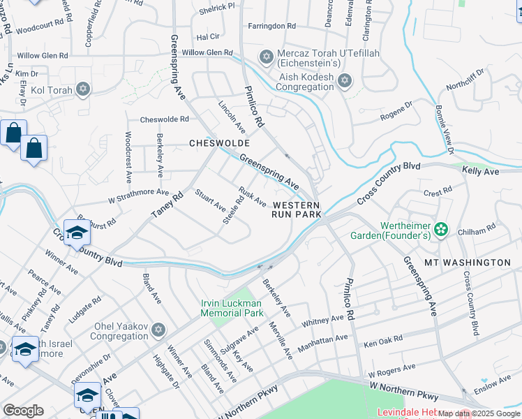 map of restaurants, bars, coffee shops, grocery stores, and more near 6002 Rusk Avenue in Baltimore