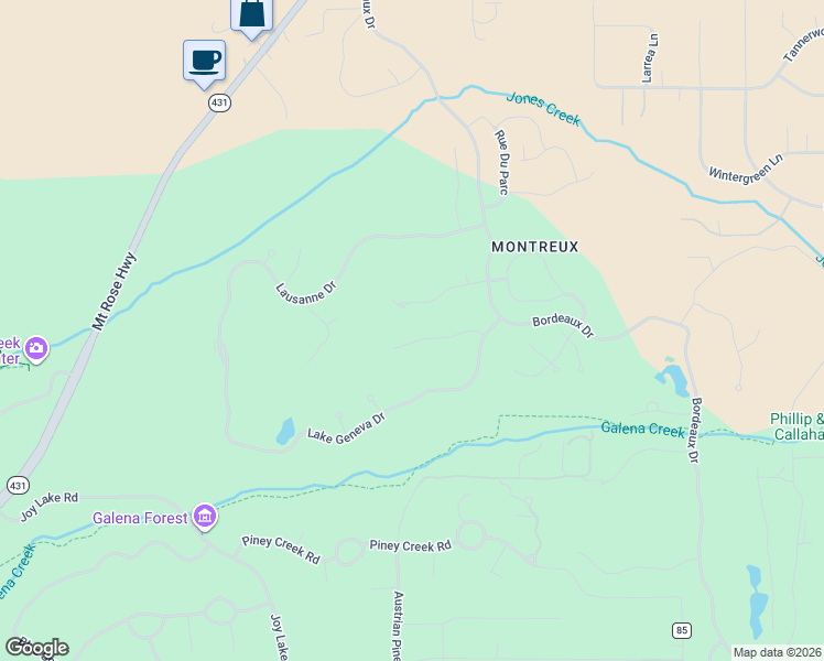 map of restaurants, bars, coffee shops, grocery stores, and more near 5900 Chambery Circle in Reno