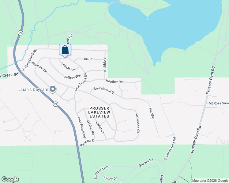 map of restaurants, bars, coffee shops, grocery stores, and more near 12399 Rainbow Drive in Truckee