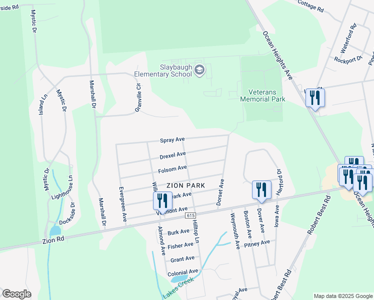 map of restaurants, bars, coffee shops, grocery stores, and more near 300 Drexel Avenue in Egg Harbor Township
