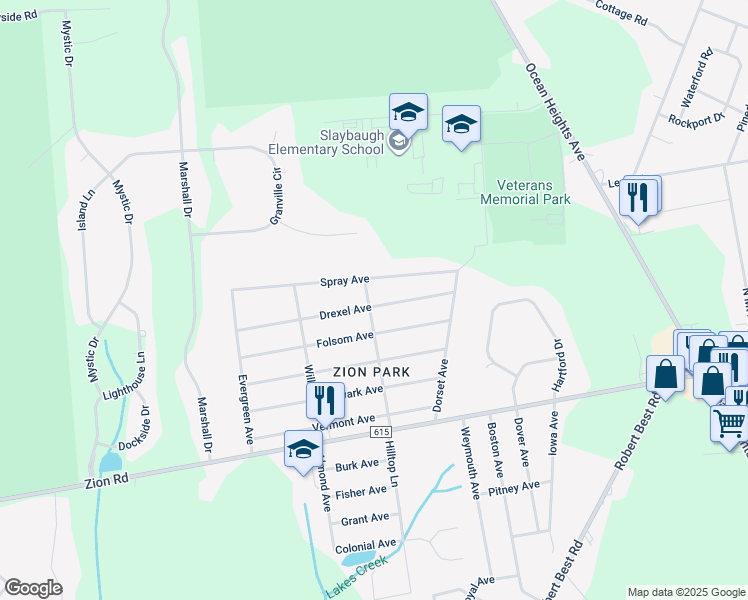map of restaurants, bars, coffee shops, grocery stores, and more near 300 Drexel Avenue in Egg Harbor Township