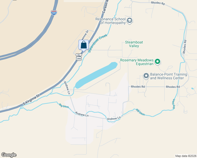 map of restaurants, bars, coffee shops, grocery stores, and more near 65 Hidden Lake Drive in Reno
