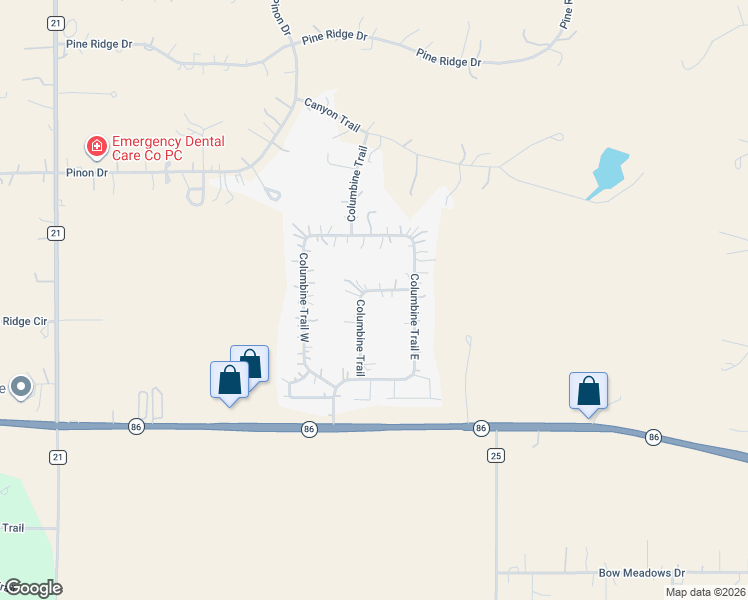 map of restaurants, bars, coffee shops, grocery stores, and more near 6533 Columbine Ridge Road in Elizabeth