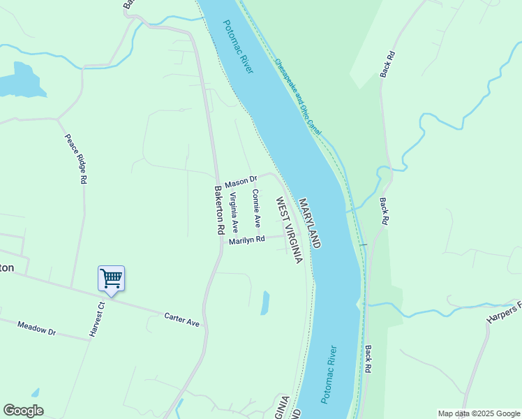 map of restaurants, bars, coffee shops, grocery stores, and more near 94 Connie Avenue in Harpers Ferry