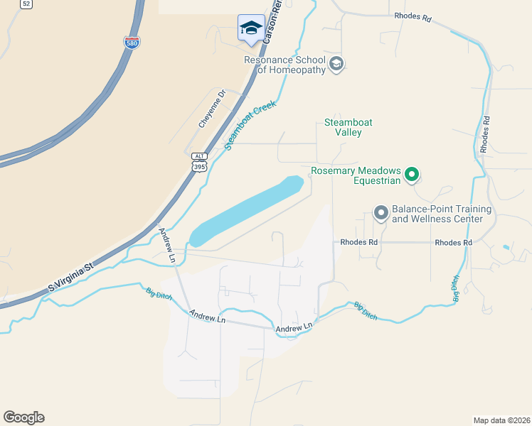 map of restaurants, bars, coffee shops, grocery stores, and more near 65 Hidden Lake Drive in Reno