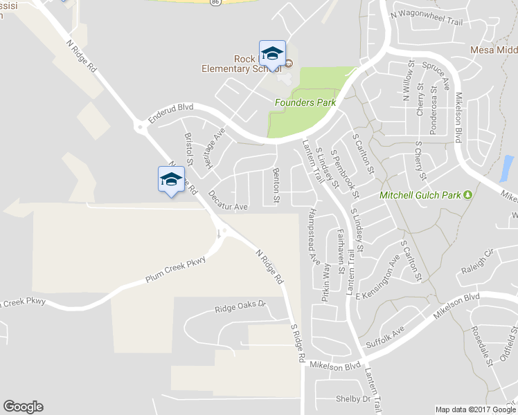 map of restaurants, bars, coffee shops, grocery stores, and more near 423 Chelsea Street in Castle Rock
