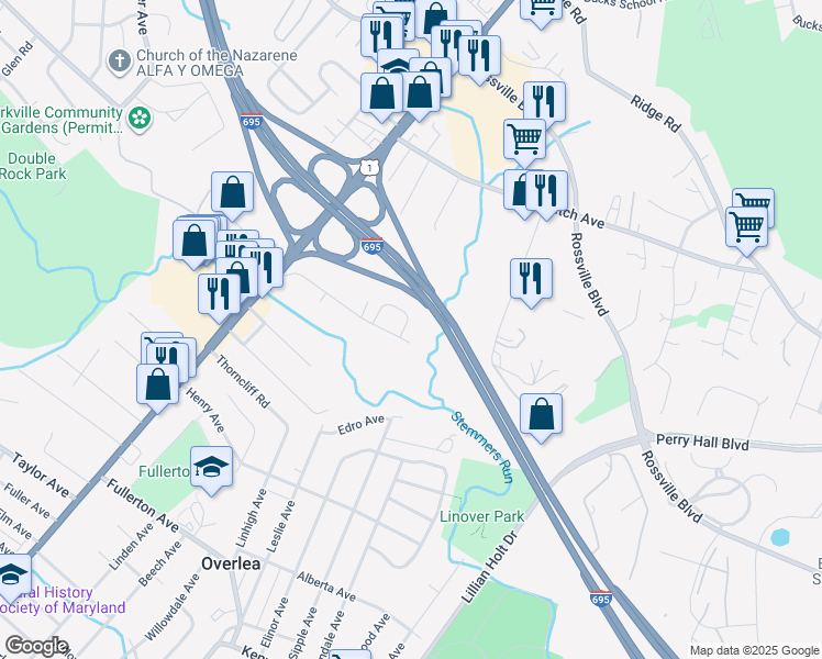 map of restaurants, bars, coffee shops, grocery stores, and more near 7720 Nicole Grace Drive in Nottingham