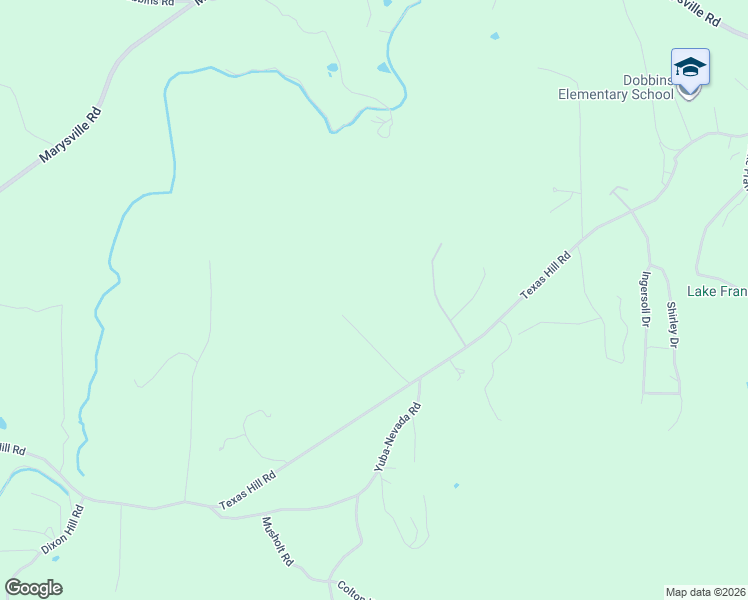 map of restaurants, bars, coffee shops, grocery stores, and more near 10447 Texas Hill Road in Dobbins