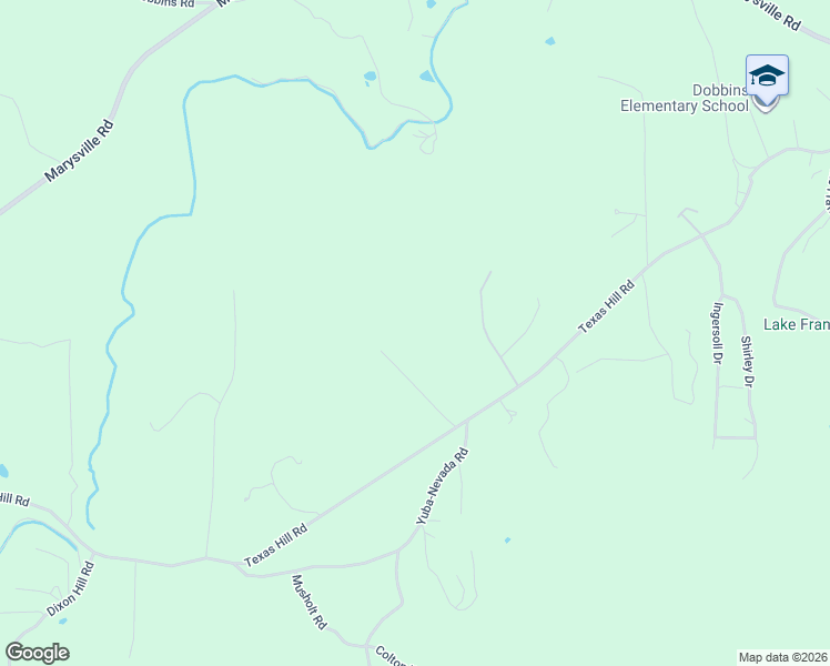 map of restaurants, bars, coffee shops, grocery stores, and more near 10447 Texas Hill Road in Dobbins