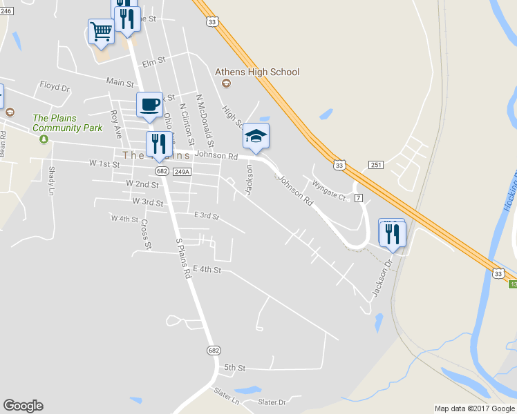map of restaurants, bars, coffee shops, grocery stores, and more near 62 East 1st Street in The Plains