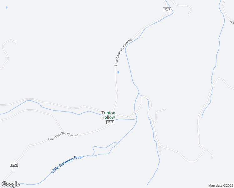 map of restaurants, bars, coffee shops, grocery stores, and more near Little Cacapon River Road in Augusta