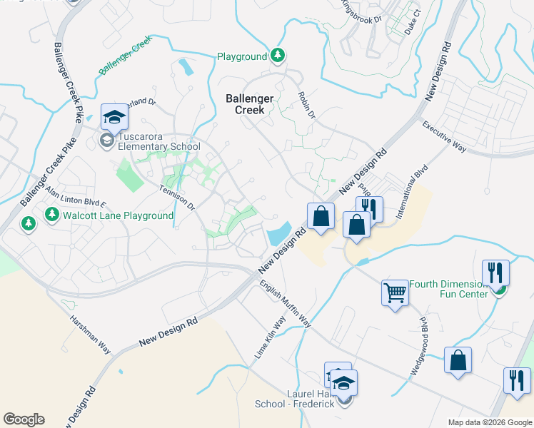 map of restaurants, bars, coffee shops, grocery stores, and more near 6364 Lambert Ct in Frederick