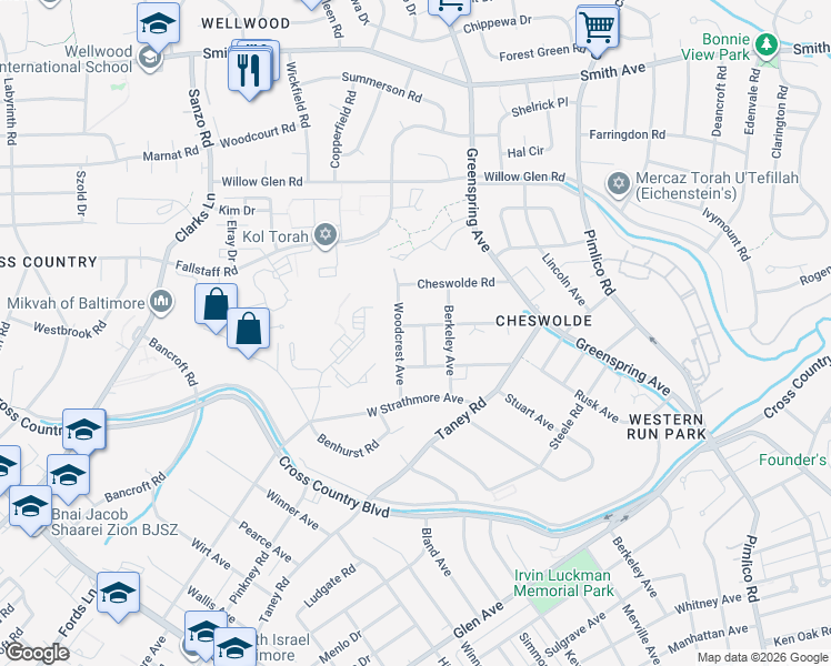 map of restaurants, bars, coffee shops, grocery stores, and more near 6232 Blackstone Avenue in Baltimore