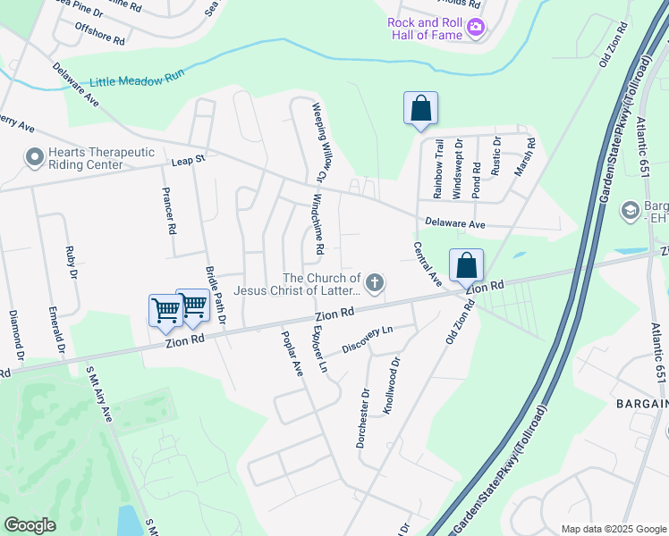 map of restaurants, bars, coffee shops, grocery stores, and more near 19 Wexford Lane in Linwood