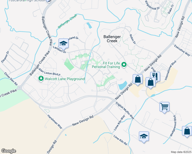 map of restaurants, bars, coffee shops, grocery stores, and more near 5145 McLauren Lane in Frederick