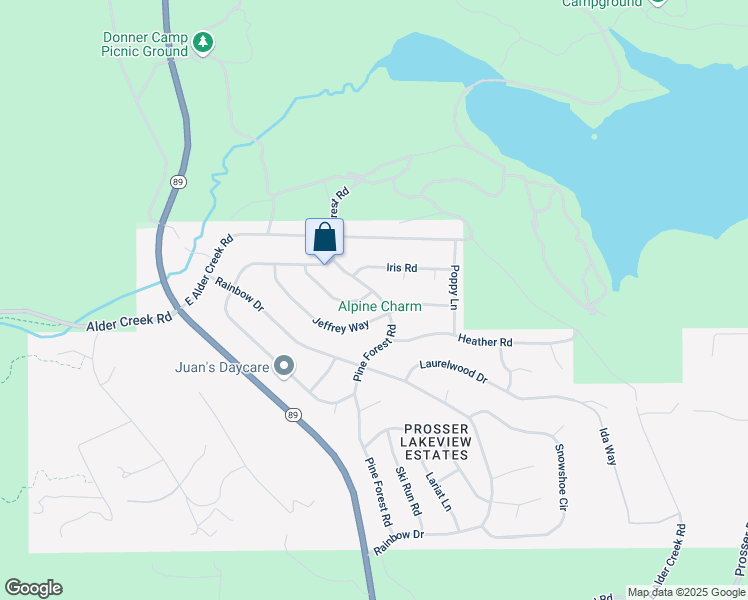 map of restaurants, bars, coffee shops, grocery stores, and more near 10495 Lenelle Lane in Truckee