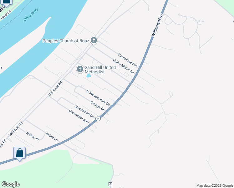 map of restaurants, bars, coffee shops, grocery stores, and more near State Highway 14 in Williamstown