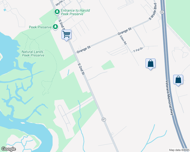map of restaurants, bars, coffee shops, grocery stores, and more near 2213 South 2nd Street in Millville