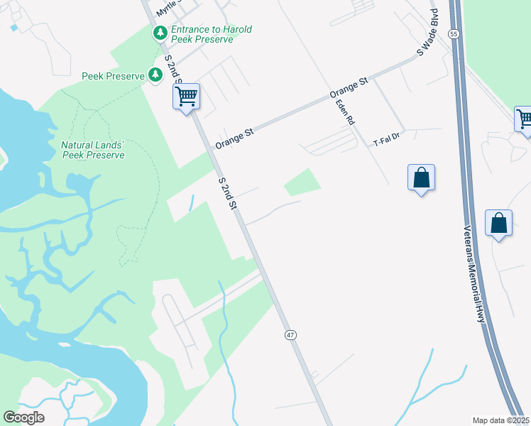 map of restaurants, bars, coffee shops, grocery stores, and more near 2213 South 2nd Street in Millville