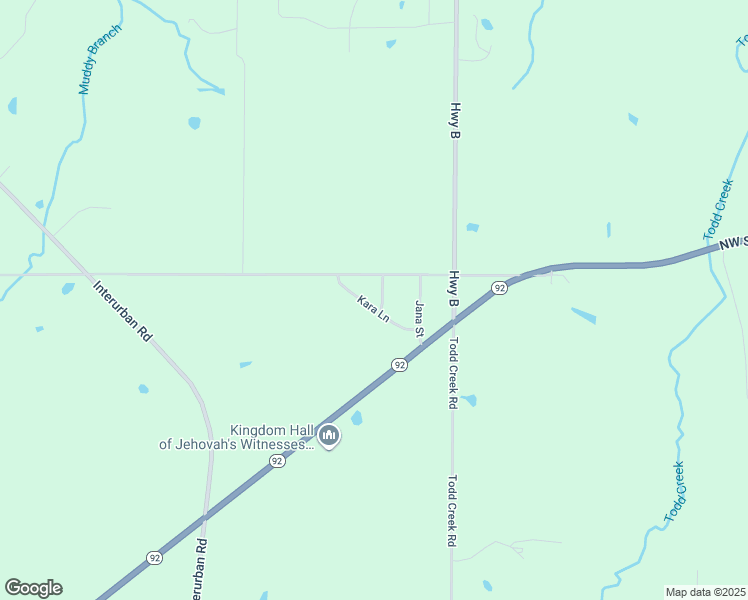 map of restaurants, bars, coffee shops, grocery stores, and more near 7935 Kara Lane in Platte City