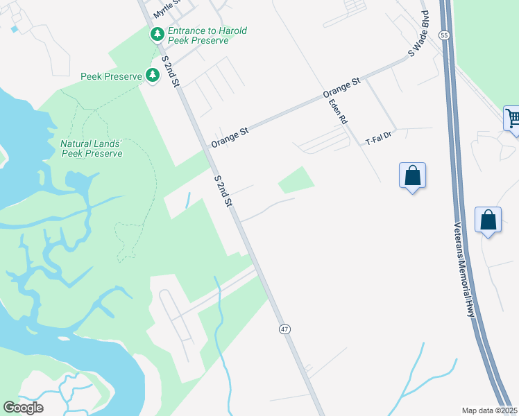 map of restaurants, bars, coffee shops, grocery stores, and more near 2213 South 2nd Street in Millville