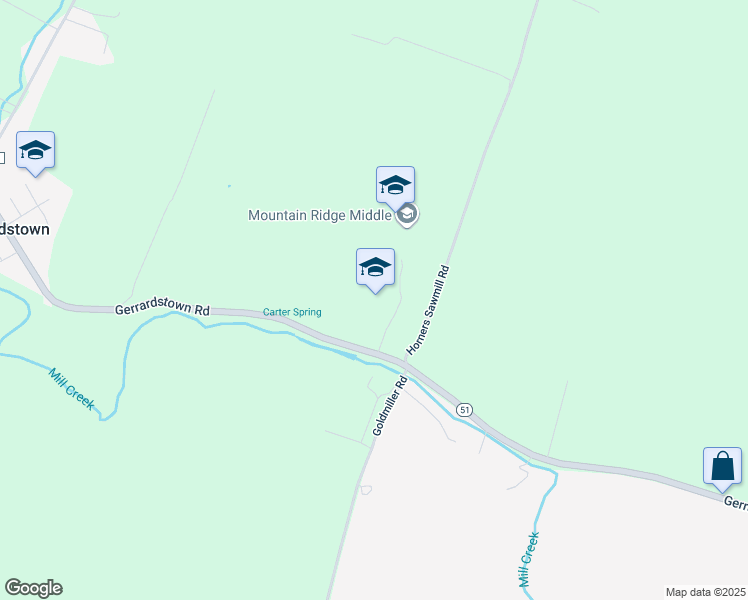 map of restaurants, bars, coffee shops, grocery stores, and more near 2691 Gerrardstown Road in Gerrardstown