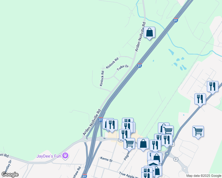 map of restaurants, bars, coffee shops, grocery stores, and more near 20 Minnick Road in Inwood
