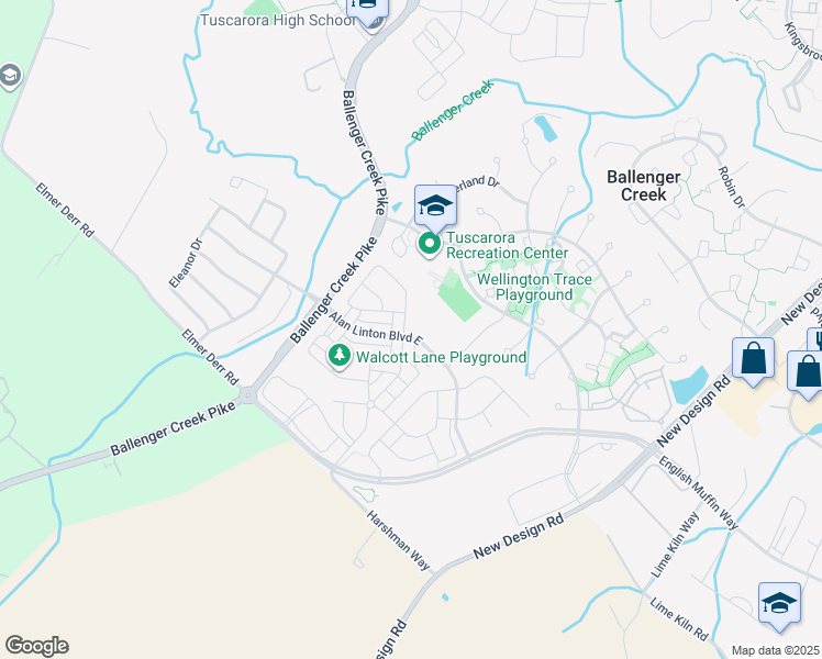 map of restaurants, bars, coffee shops, grocery stores, and more near 4903 Small Gains Way in Frederick