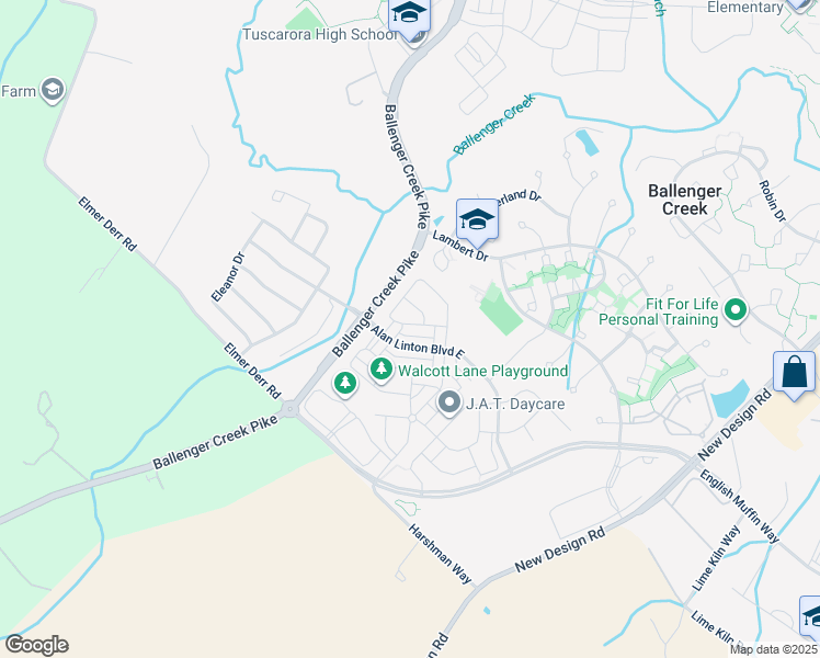 map of restaurants, bars, coffee shops, grocery stores, and more near 5039 Small Gains Way in Frederick