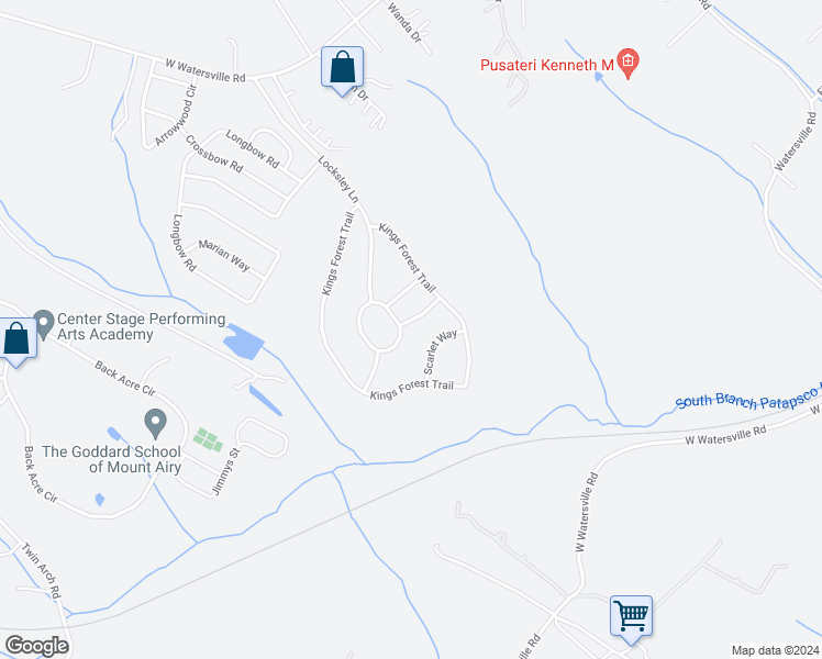 map of restaurants, bars, coffee shops, grocery stores, and more near 2101 Huntington Terrace in Mount Airy