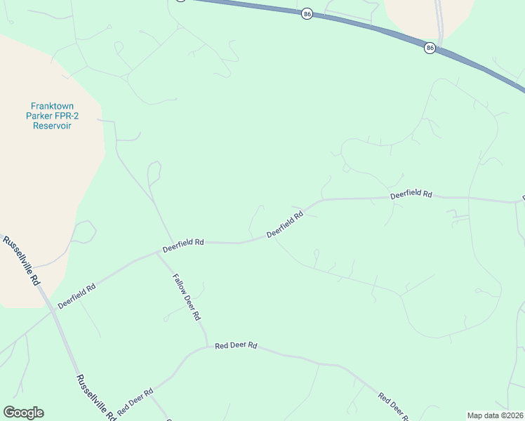 map of restaurants, bars, coffee shops, grocery stores, and more near 9805 Deerfield Road in Franktown