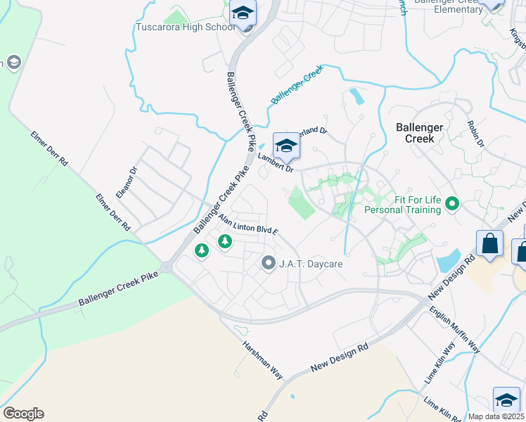 map of restaurants, bars, coffee shops, grocery stores, and more near 4930 Small Gains Way in Frederick