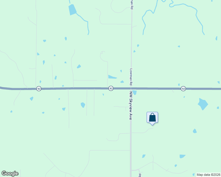 map of restaurants, bars, coffee shops, grocery stores, and more near Northwest State Route 92 in Platte County
