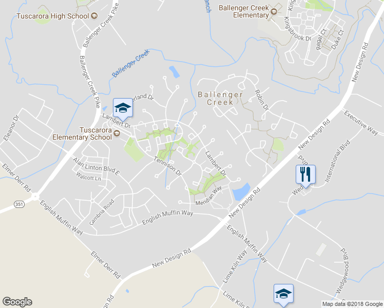 map of restaurants, bars, coffee shops, grocery stores, and more near 5122 McLauren Lane in Frederick