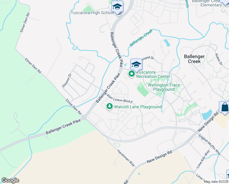 map of restaurants, bars, coffee shops, grocery stores, and more near 5026 Small Gains Way in Frederick