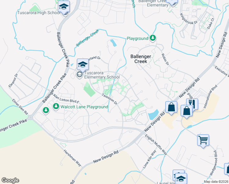 map of restaurants, bars, coffee shops, grocery stores, and more near 6549 Carston Court in Frederick