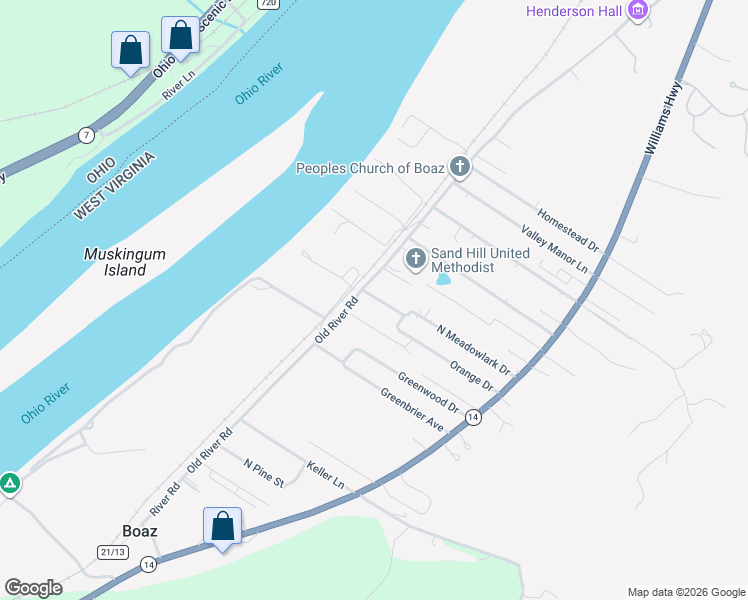 map of restaurants, bars, coffee shops, grocery stores, and more near 145 N Meadowlark Dr in Williamstown