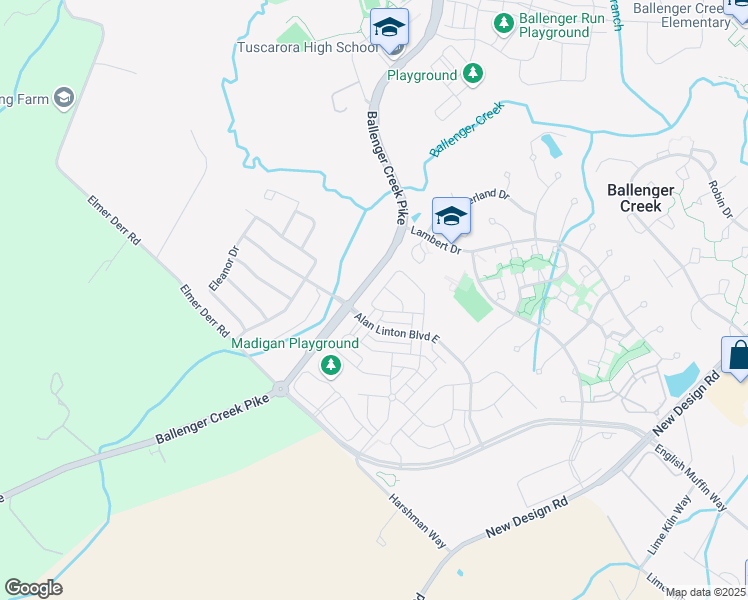 map of restaurants, bars, coffee shops, grocery stores, and more near 5039 Small Gains Way in Frederick