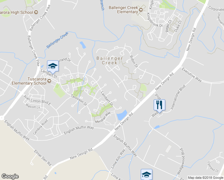 map of restaurants, bars, coffee shops, grocery stores, and more near 5168 Tiverton Court in Frederick
