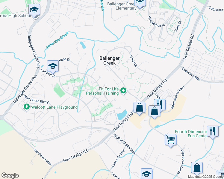 map of restaurants, bars, coffee shops, grocery stores, and more near 5168 Tiverton Court in Frederick