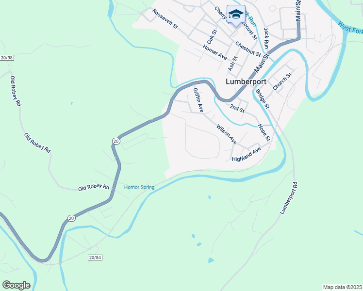 map of restaurants, bars, coffee shops, grocery stores, and more near 263-287 Meadowlark Lane in Lumberport