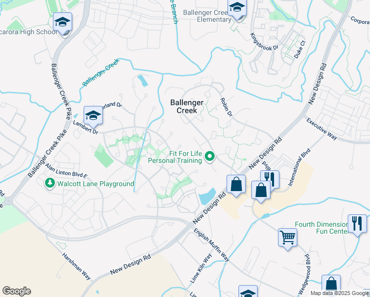 map of restaurants, bars, coffee shops, grocery stores, and more near 5137 Charlington Court in Frederick