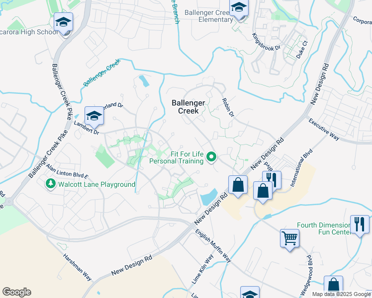 map of restaurants, bars, coffee shops, grocery stores, and more near 5137 Charlington Court in Frederick