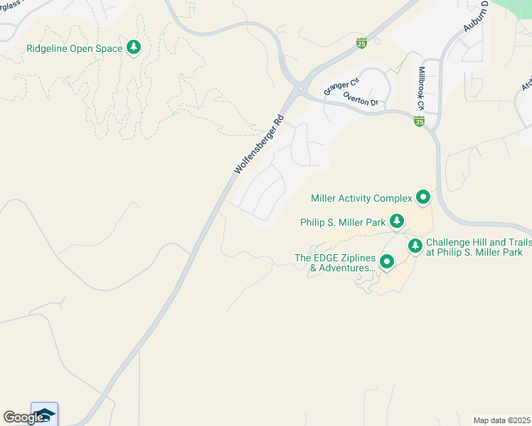 map of restaurants, bars, coffee shops, grocery stores, and more near 134 Felicity Loop in Castle Rock