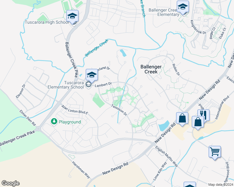 map of restaurants, bars, coffee shops, grocery stores, and more near 5086 Stapleton Terrace in Frederick