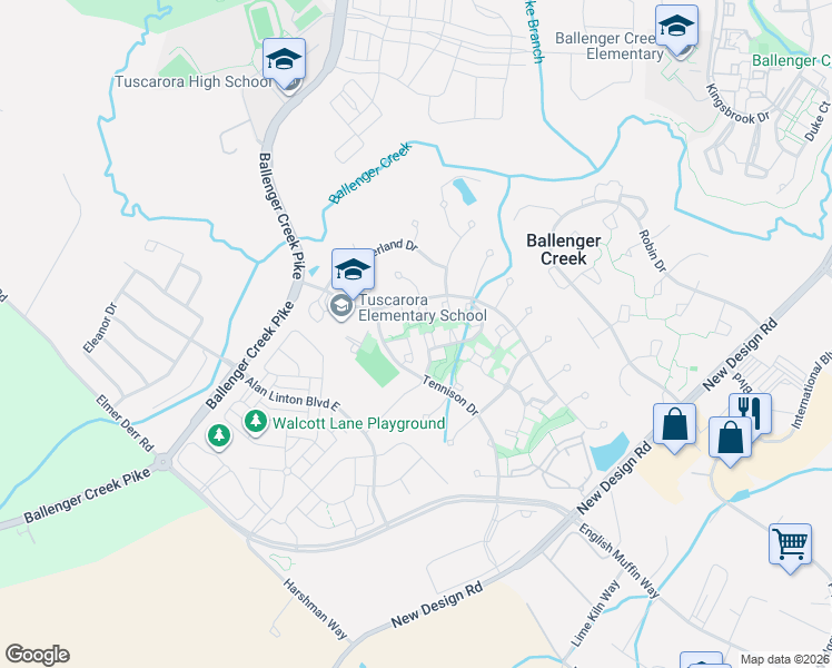 map of restaurants, bars, coffee shops, grocery stores, and more near 4980 Clarendon Terrace in Frederick