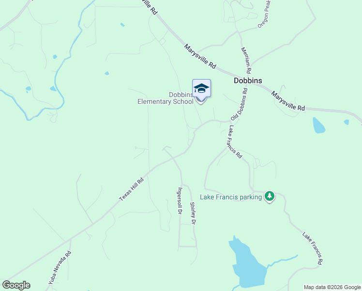 map of restaurants, bars, coffee shops, grocery stores, and more near 10761 Texas Hill Road in Dobbins