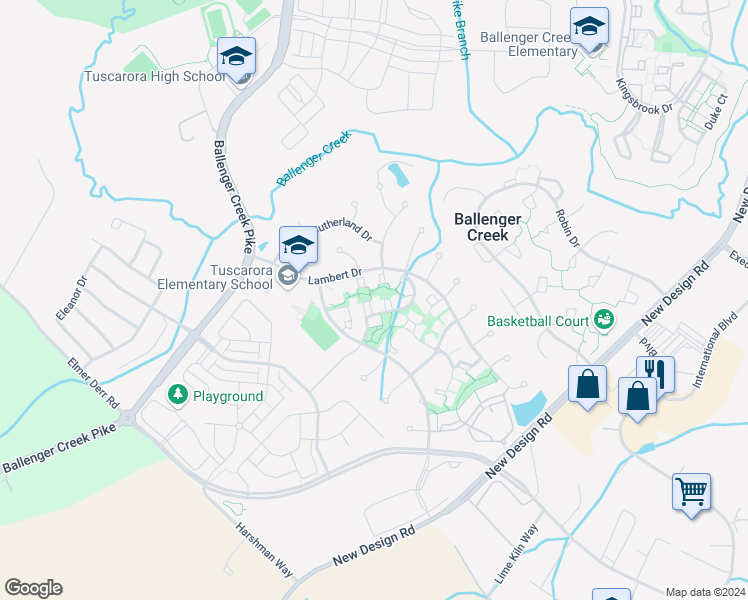 map of restaurants, bars, coffee shops, grocery stores, and more near 4973 Clarendon Terrace in Frederick