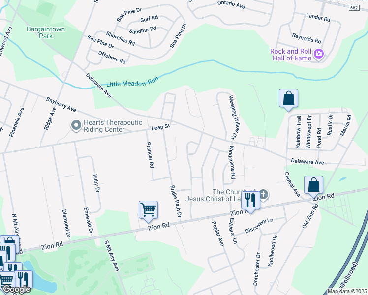 map of restaurants, bars, coffee shops, grocery stores, and more near 121 Belmont Drive in Egg Harbor Township