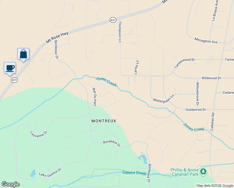 map of restaurants, bars, coffee shops, grocery stores, and more near 16920 Delacroix in Reno